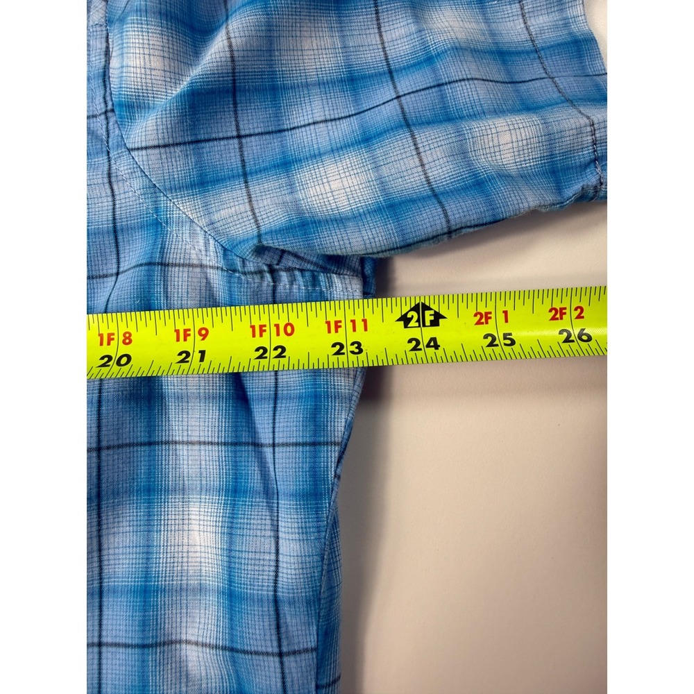 Vintage Wrangler Western Pearl Snap Shirt Men L Blue‎ Plaid Cowboy Rodeo Casual - Picture 8 of 11